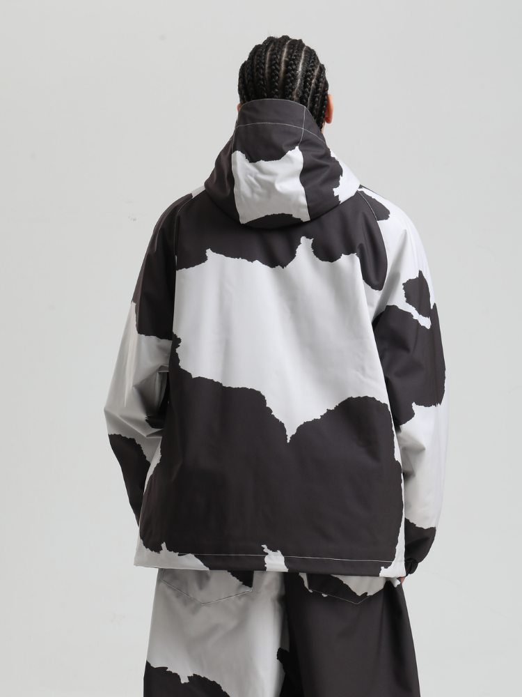 Men's Baggy Snowboard Jacket Bold Cow Print Snow Jacket – Gsou Snow