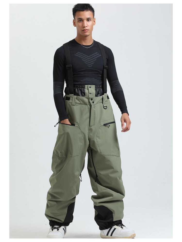 Men's Baggy Snow Pants Alpine Flex Snowboard Bib - Gsou Snow