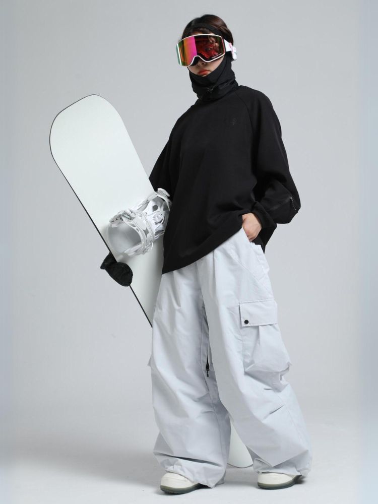 Women's Snow Pants Baggy Cargo Snowboard Pants - Gsou Snow
