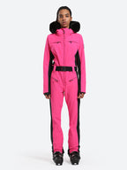 Women's Faux-Fur Slim Ski Jumpsuit One Piece Ski Suit - Gsou Snow