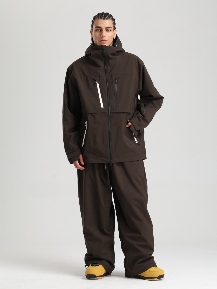 Men's Cargo Snowboard Jacket StormGuard Insulated Baggy Snow Jacket - Gsou Snow