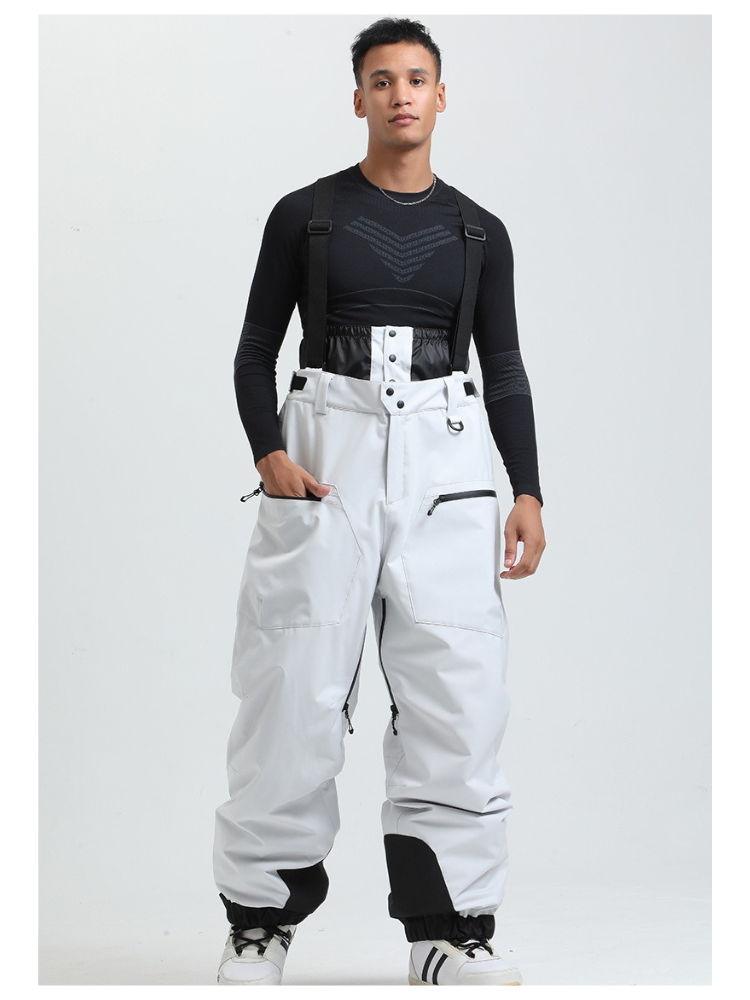 Men's Baggy Snow Pants Alpine Flex Snowboard Bib - Gsou Snow