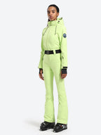 Womens One Piece Snowsuit Belted Flare Slim Ski Suits - Gsou Snow