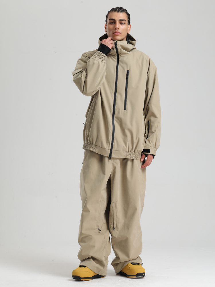 Men' Khaki Snowboard Jakcet Minimalist Freeride Snow Jacket – Gsou Snow