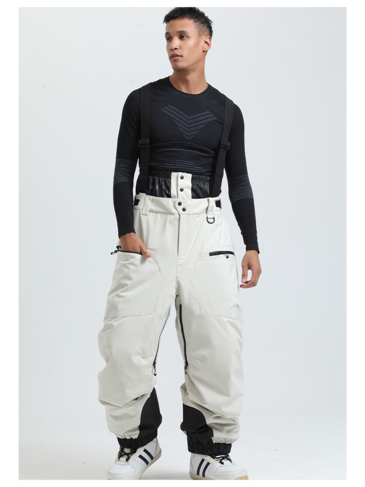 Men's Baggy Snow Pants Alpine Flex Snowboard Bib - Gsou Snow