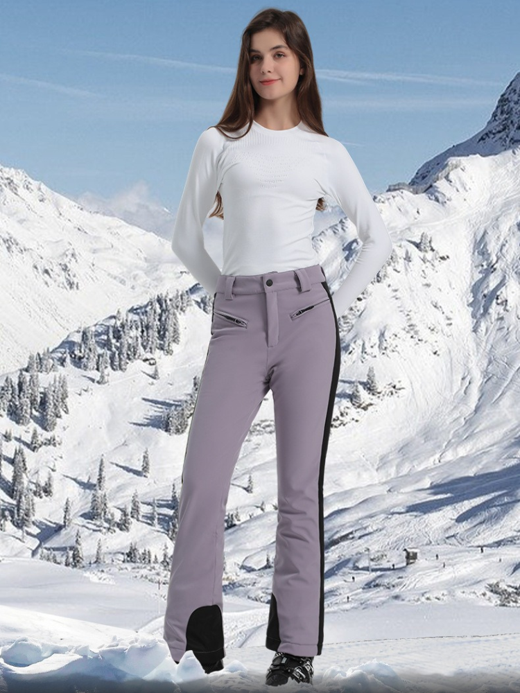 Women's Slim Ski Pants Elegant High Waist Snow Pants - Gsou Snow