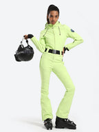 Women's Belted Flare Slim One Piece Ski Suits - Gsou Snow