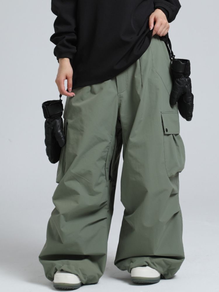 Women's Snow Pants Baggy Cargo Snowboard Pants - Gsou Snow