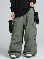 Women's Snow Pants Baggy Cargo Snowboard Pants - Gsou Snow