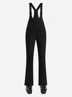 Women's Black & Houndstooth Slim-Fit Articulated-Knee Ski Bibs Snow Bibs