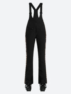 Women's Black Slim-Fit Articulated-Knee Ski Bibs Snow Bibs
