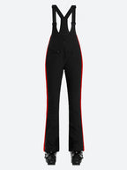 Women's Black & Houndstooth Slim-Fit Articulated-Knee Ski Bibs Snow Bibs