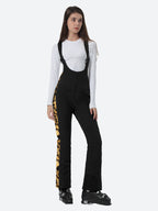 Women's Black Slim-Fit Articulated-Knee Ski Bibs Snow Bibs