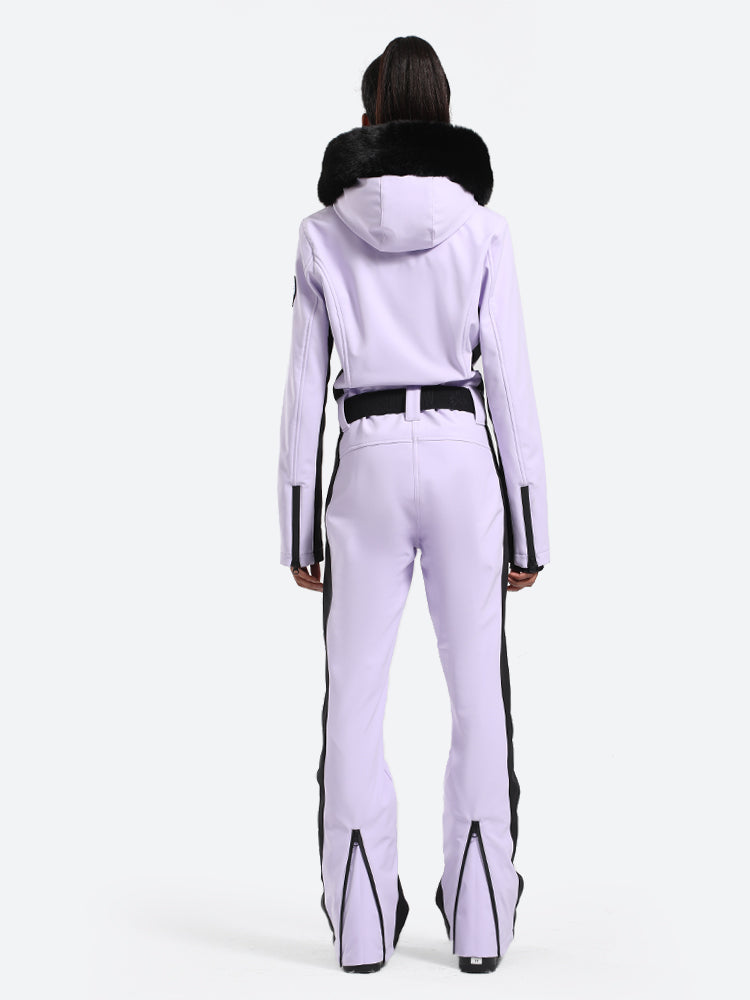 Women's Faux-Fur Slim Ski Suits - Gsou Snow