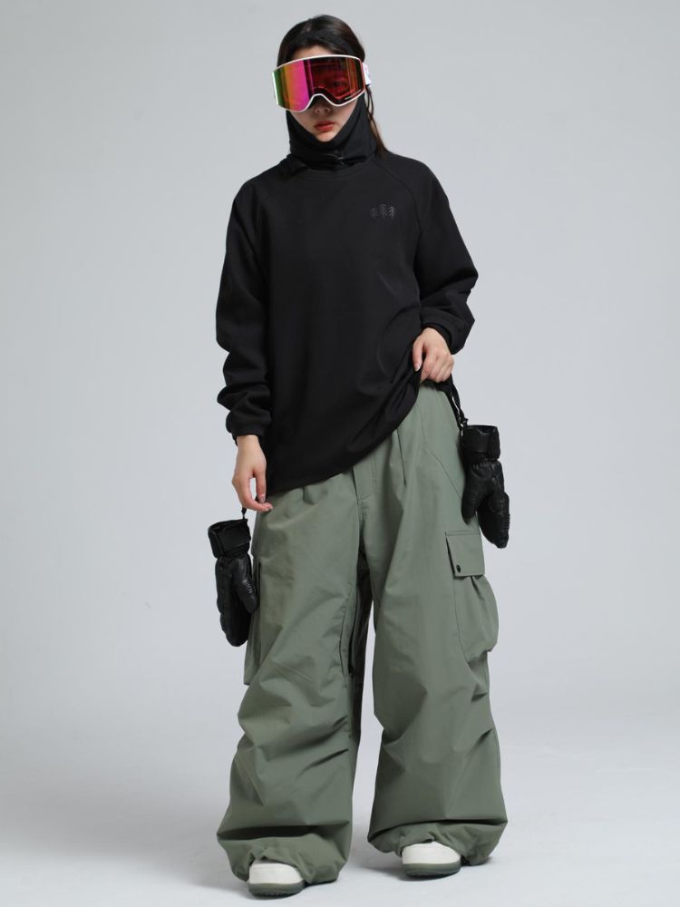 Women's Snow Pants Baggy Cargo Snowboard Pants - Gsou Snow