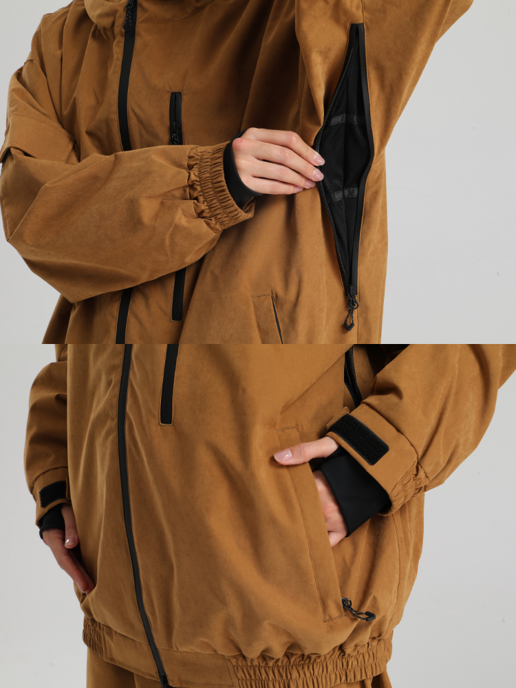 Men' Khaki Snowboard Jakcet Minimalist Freeride Snow Jacket – Gsou Snow