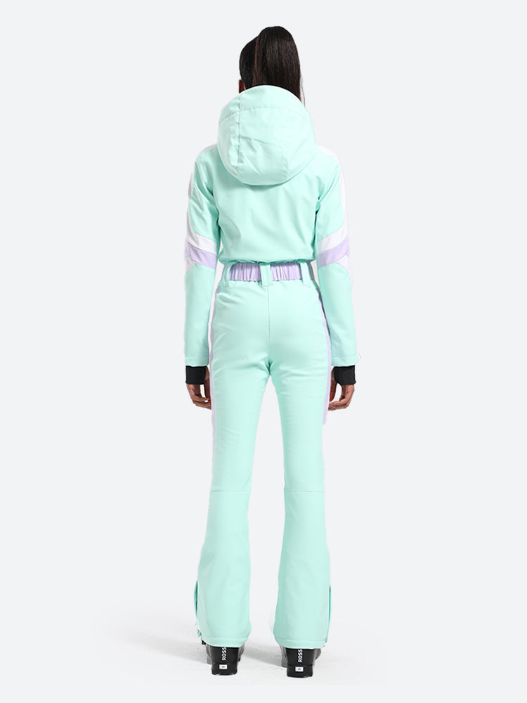 Women's Black Stylish Athleticism Ski Suit One-Piece Snowboard Suit - Gsou Snow