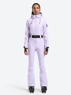 Women's Belted Flare Slim One Piece Ski Suits - Gsou Snow