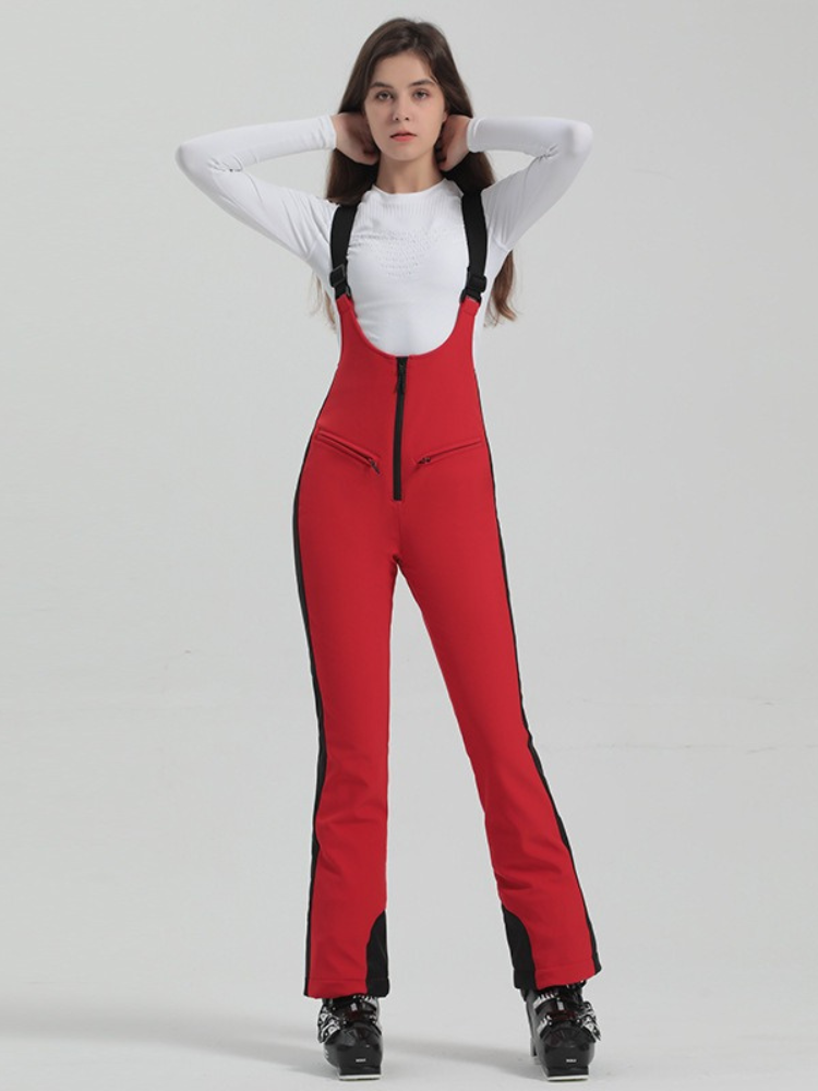 Women's Ski Bibs Trendy Slim Fit Snow Bibs - Gsou Snow
