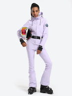 Women's Belted Flare Slim One Piece Ski Suits - Gsou Snow