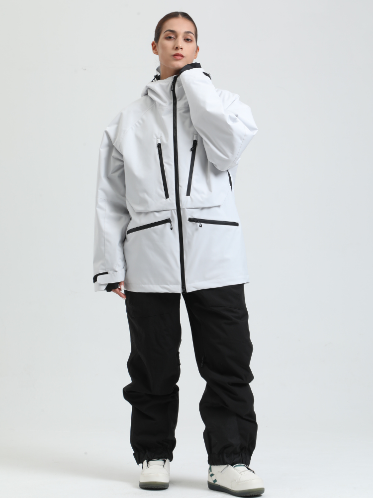 Women's Rider Baggy Snowboard Jacket  Cargo Snow Jacket - Gsou Snow