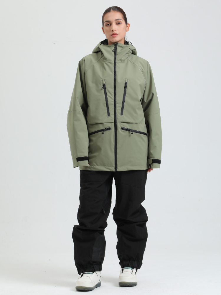 Women's Rider Baggy Snowboard Jacket  Cargo Snow Jacket - Gsou Snow