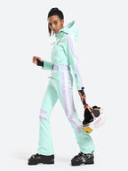 Women's Black Stylish Athleticism Ski Suit One-Piece Snowboard Suit - Gsou Snow