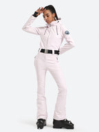 Women's Belted Flare Slim One Piece Ski Suits - Gsou Snow