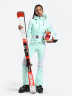 Women's Black Stylish Athleticism Ski Suit One-Piece Snowboard Suit - Gsou Snow