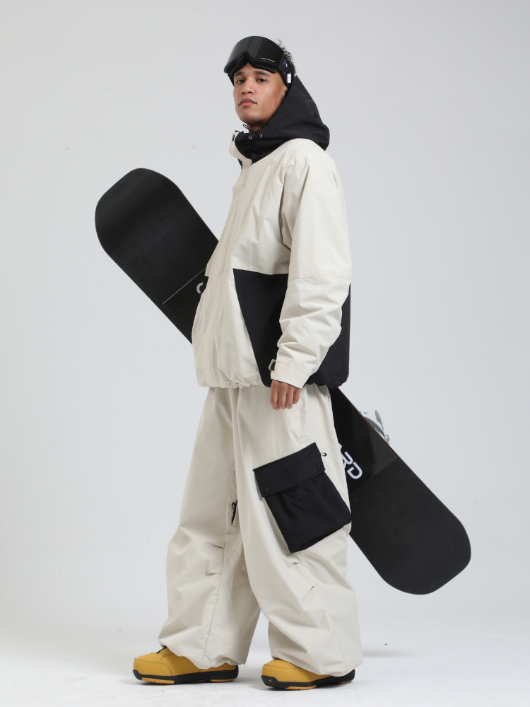 Men's  Cargo Snowboard Jacket All-Mountain Baggy Snow Jacket - Gsou Snow