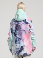 Women's Black & Brown Kangaroo Pocket Patchwork Ski Anorak Snow Anoraks