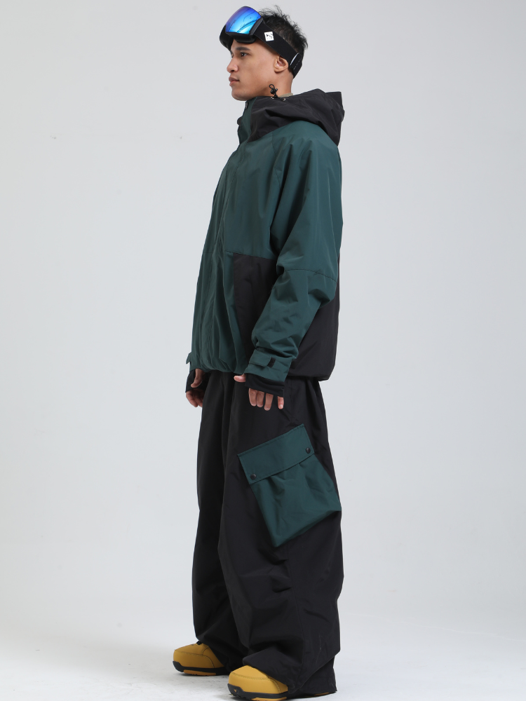 Men's  Cargo Snowboard Jacket All-Mountain Baggy Snow Jacket - Gsou Snow