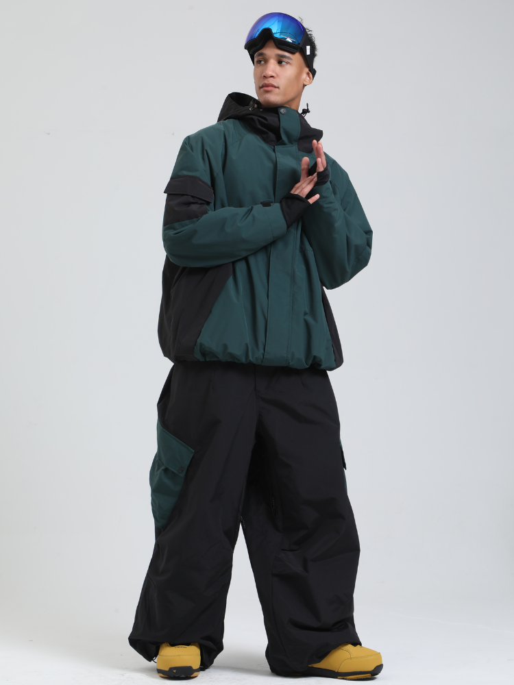 Men's  Cargo Snowboard Jacket All-Mountain Baggy Snow Jacket - Gsou Snow
