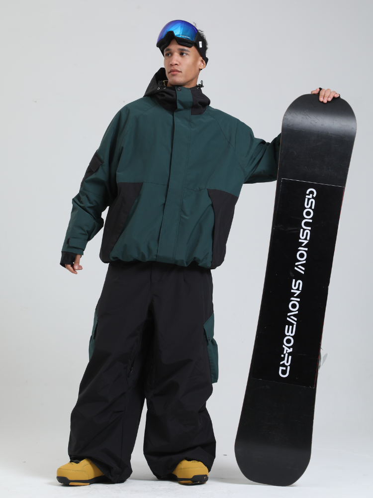 Men's  Cargo Snowboard Jacket All-Mountain Baggy Snow Jacket - Gsou Snow