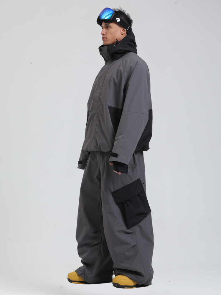 Men's  Cargo Snowboard Jacket All-Mountain Baggy Snow Jacket - Gsou Snow