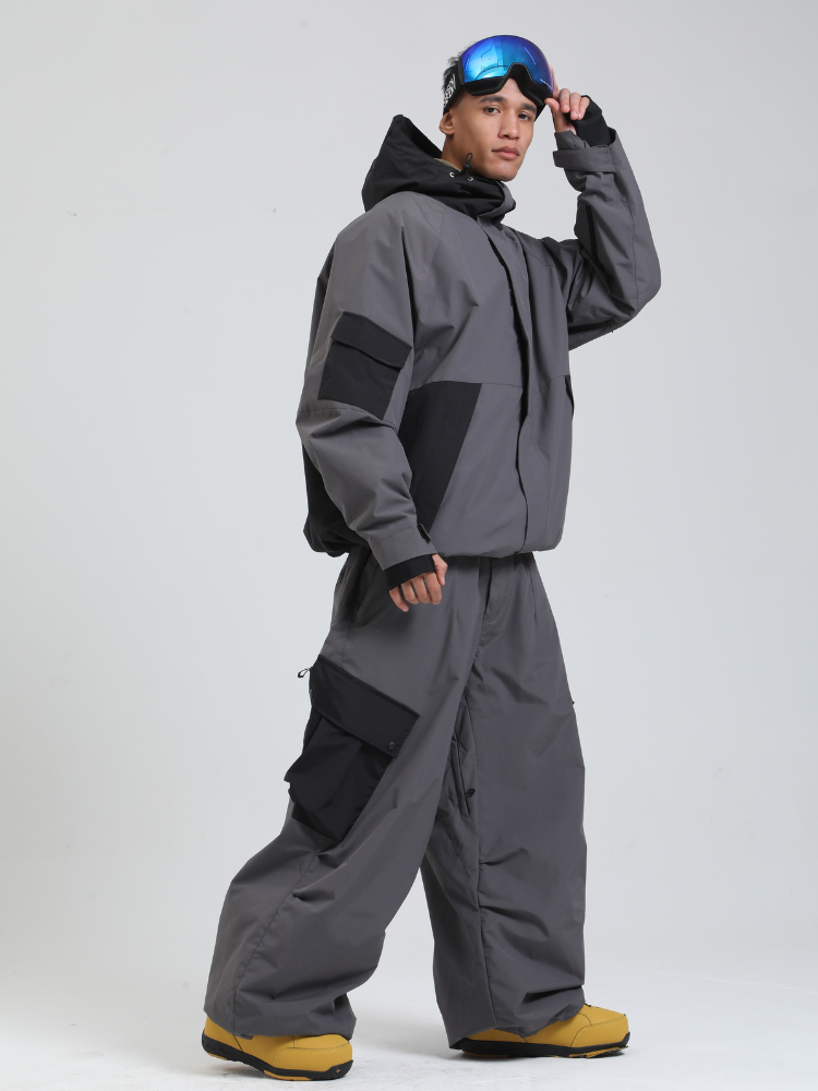 Men's  Cargo Snowboard Jacket All-Mountain Baggy Snow Jacket - Gsou Snow