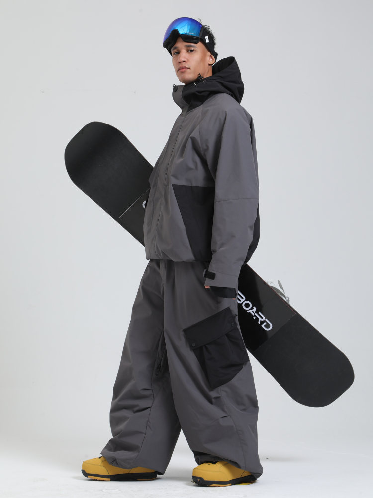 Men's  Cargo Snowboard Jacket All-Mountain Baggy Snow Jacket - Gsou Snow