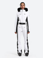 Women's Faux-Fur Slim Ski Jumpsuit One Piece Ski Suit - Gsou Snow