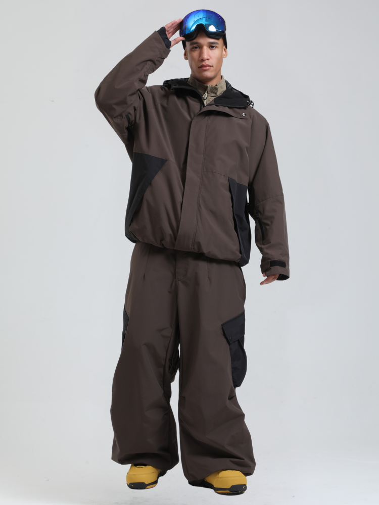Men's  Cargo Snowboard Jacket All-Mountain Baggy Snow Jacket - Gsou Snow