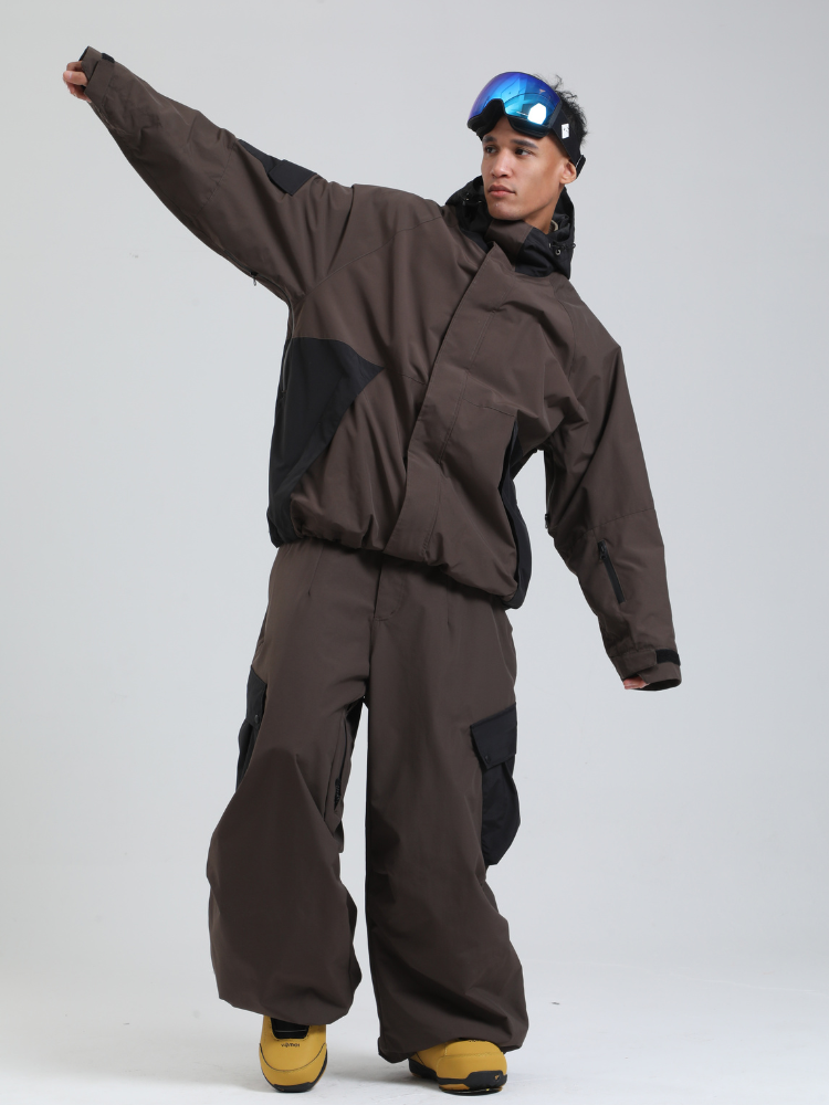 Men's  Cargo Snowboard Jacket All-Mountain Baggy Snow Jacket - Gsou Snow