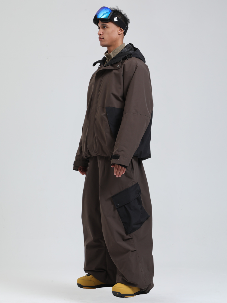 Men's  Cargo Snowboard Jacket All-Mountain Baggy Snow Jacket - Gsou Snow