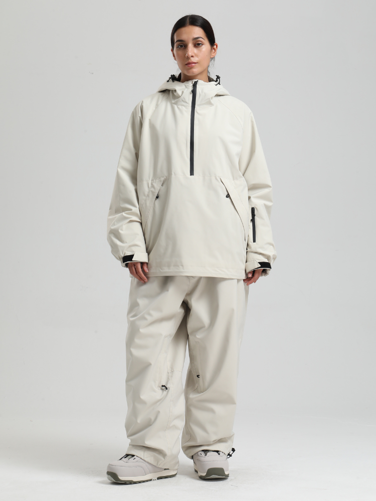 Women's Baggy Snowboard Jacket Minimalist Insulated Snow Anorak - Gsou Snow