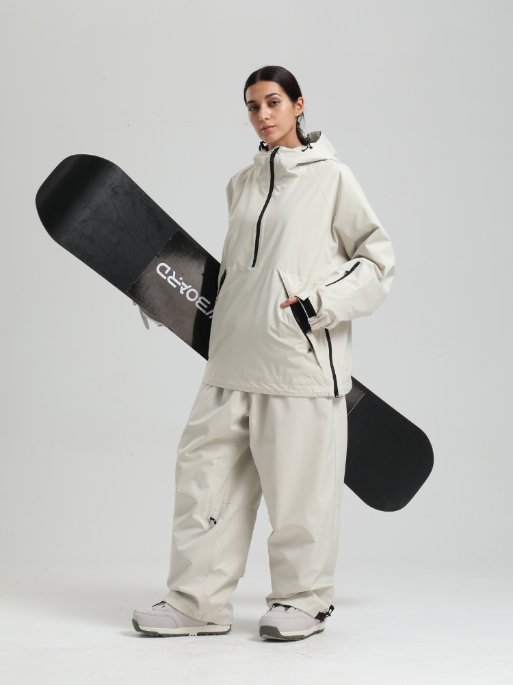 Women's Baggy Snowboard Jacket Minimalist Insulated Snow Anorak - Gsou Snow