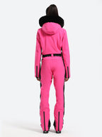Women's Faux-Fur Slim Ski Jumpsuit One Piece Ski Suit - Gsou Snow