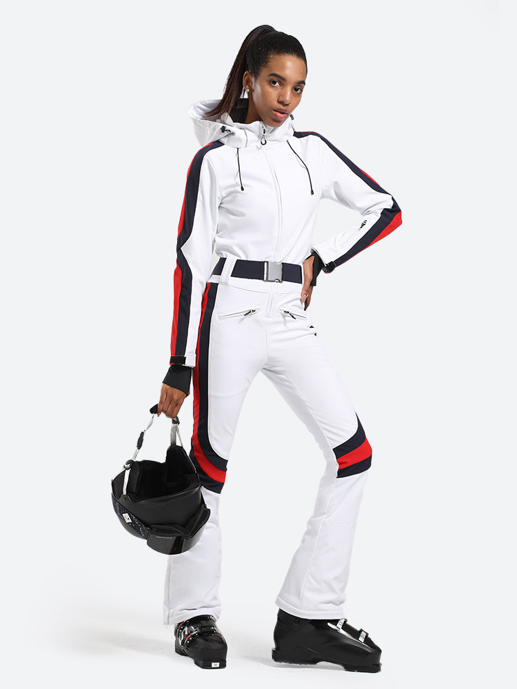 Women's Black Stylish Athleticism Ski Suit One-Piece Snowboard Suit - Gsou Snow