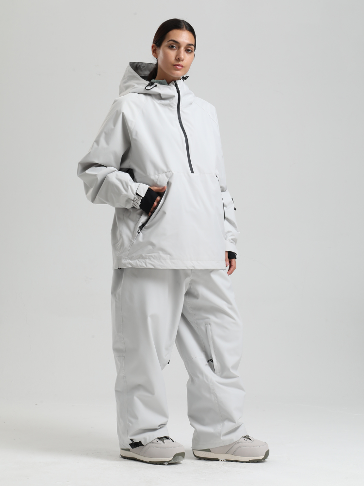 Women's Baggy Snowboard Jacket Minimalist Insulated Snow Anorak - Gsou Snow