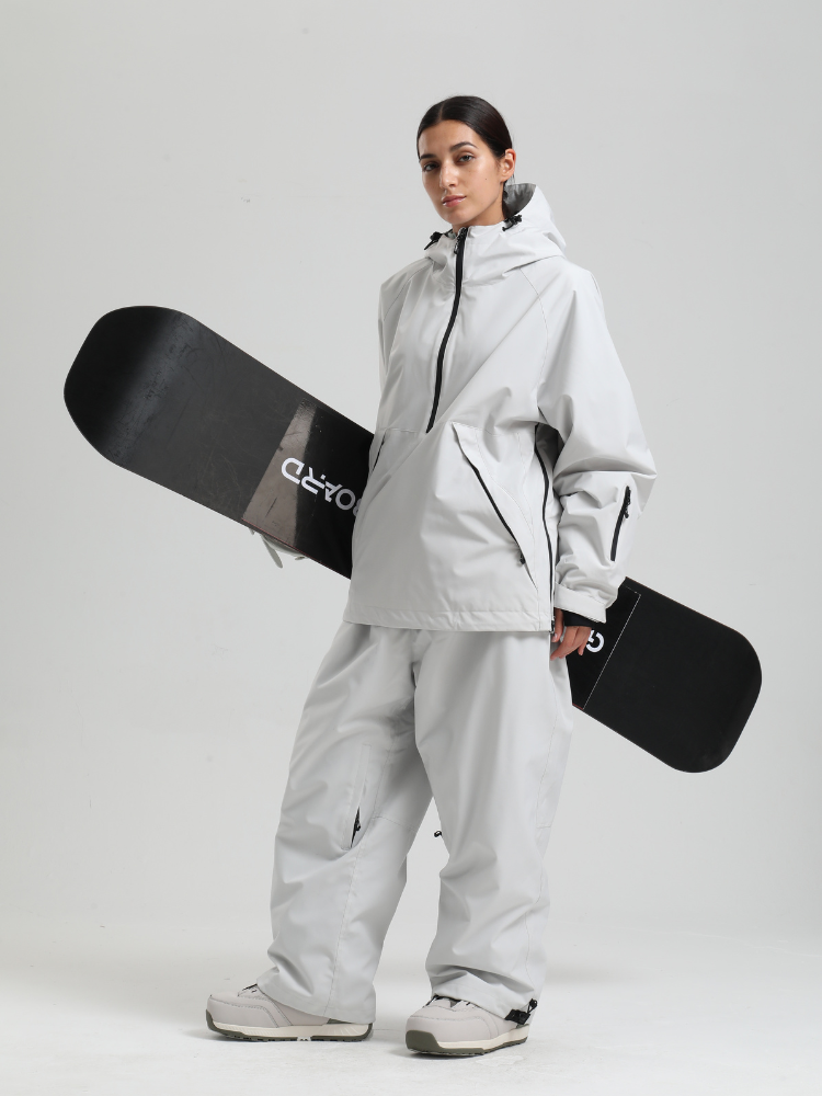 Women's Baggy Snowboard Jacket Minimalist Insulated Snow Anorak - Gsou Snow