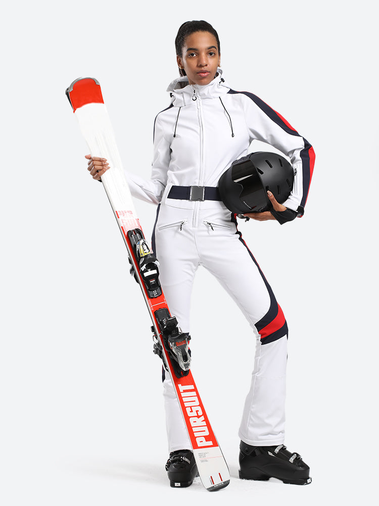 Women's Black Stylish Athleticism Ski Suit One-Piece Snowboard Suit - Gsou Snow