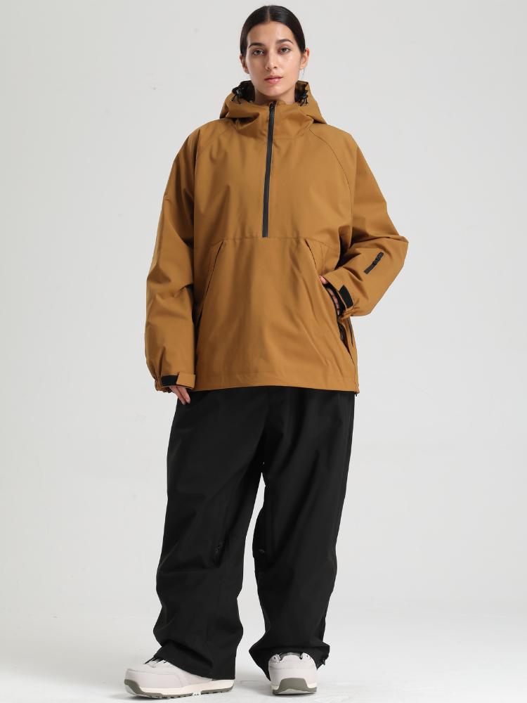 Women's Baggy Snowboard Jacket Minimalist Insulated Snow Anorak - Gsou Snow