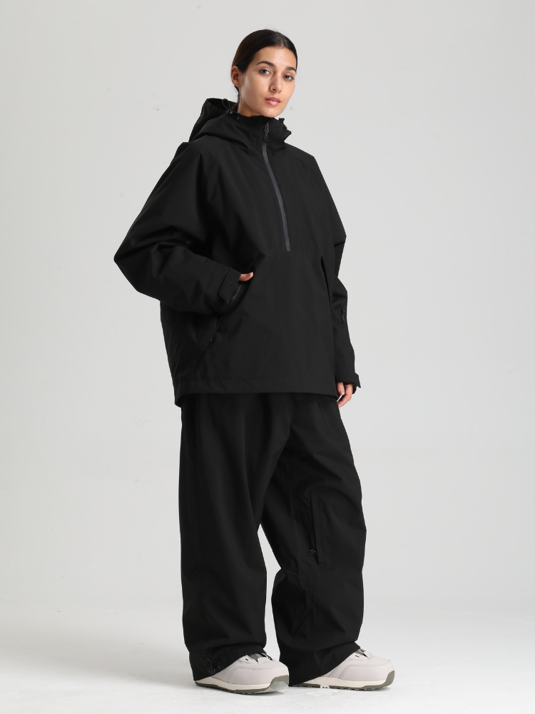 Women's Baggy Snowboard Jacket Minimalist Insulated Snow Anorak - Gsou Snow
